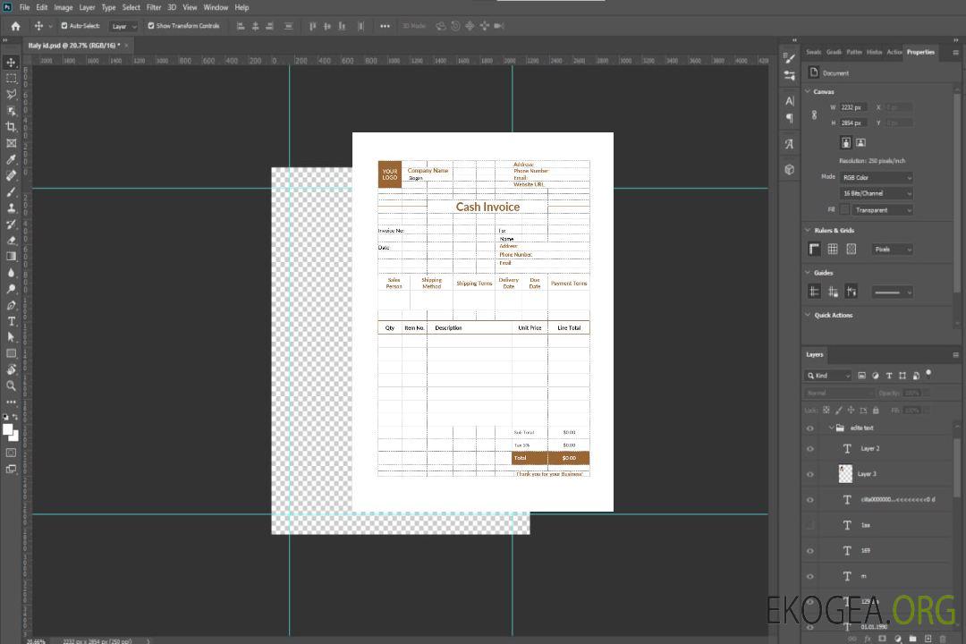 Modèle de facture au comptant template